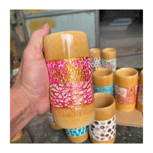Mug en bambou artisanal écologique avec incrustation de nacre naturelle, tasse décorative, vaisselle artisanale vietnamienne - Product Image 6