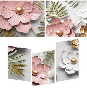 Metal Floral Wall Art Decor Contemporary Handmade Hanging Accent for Living Room Interior Design - Product Image 4