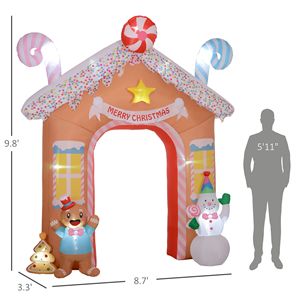 10FT <b>Giant</b> LED-Lit <b>Inflatable</b> Candy House Archway Christmas Blow-Up for Indoor & Outdoor Yard Decor for <b>Holiday</b> Season - Product Image 3
