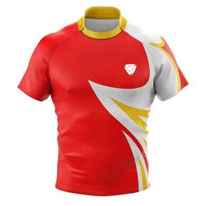 Maillot de rugby athlétique à manches courtes, confortable pour les hommes, offrant une liberté de mouvement et idéal pour l'entraînement. - Product Image 1