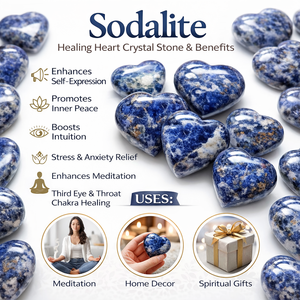 Cœur en Sodalite Naturelle de Qualité Export, Pierre de Guérison Bleue Polie, Écologique, pour Méditation, Reiki, Chakra, Cadeau - Product Image 2