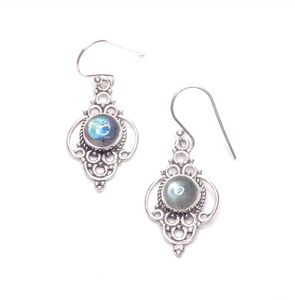 Juego de pendientes clásicos étnicos de labradorita en plata 925 - Joyería de regalo para mujer para aniversario/fiesta - Product Image 2