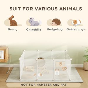 Box portatile a 12 pannelli bianco per box piccolo animale per coniglietto cincillà cavia per animali domestici - Product Image 5