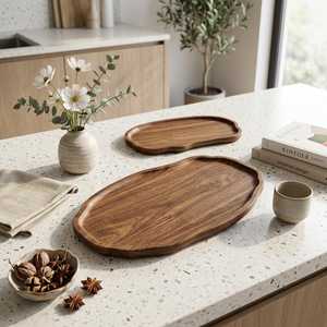 Plateau de petit-déjeuner rustique en bois avec poignées latérales pour servir le thé, le café et les aliments au lit - Product Image 1