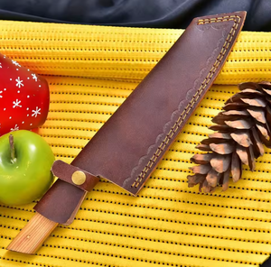 Couteau de chef artisanal haut de gamme en acier à haute teneur en carbone, manche en bois, couteau de cuisine forgé, vente en gros OEM - Product Image 6