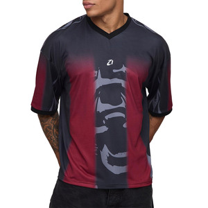 Digital Printing V Neck American Football Jersey Custom Logo Men <b>Mesh</b> V Neck Short Sleeve Summer Sportswear <b>Top</b> Bulk Supplier - Product Image 1