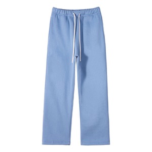 Men's Navy Blue Cotton Sweatpants Elastic Waist Drawstring Casual Pants Autumn Midweight Knitted Breathable Style - Product Image 3