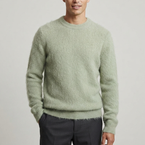 Pull à manches longues pour homme, personnalisé OEM/ODM, anti-rides, 100% coton, doux, maille 12GG, séchage rapide, respirant - Product Image 4