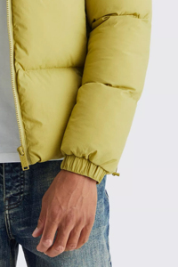 Men's Puffer Jacket Winter Casual Windproof Thick Polyester Filling Regular Fit Solid Color <b>Covered</b> <b>Button</b> Closure Patchwork - Product Image 6