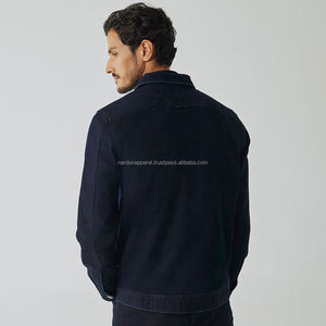 Nardon Apparel Vestes en jean grande taille pour hommes Col tournant Fermeture triple boutonnage 100% coton Style vintage Vestes de rue d'hiver - Product Image 2