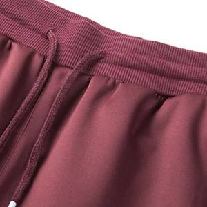 Chándal de color burdeos para hombre, de color sólido, con cremallera completa, informal, con cuello alto, de tela de poliéster transpirable, ahora en venta. - Product Image 6