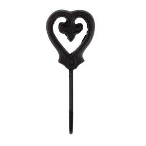 Wholesale Black Iron Heart Wall Hook Decorative Metal Clothes Hanger <b>Coat</b> <b>Robe</b> Towel Holder Bathroom Door Home Decor - Product Image 1
