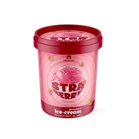 Gobelet en plastique pour crème glacée de qualité alimentaire personnalisé, étiquette autocollante en moule, impression offset 4 couleurs CMYK, logo personnalisé imperméable
