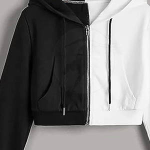 Sweat à capuche décontracté d'hiver à épaules tombantes avec fermeture éclair, prix de gros, haute qualité pour femmes adultes, service OEM - Product Image 1