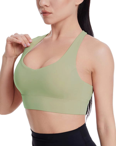 Fabricante OEM de sujetadores deportivos sin costuras para mujer, con color y logotipo personalizados, espalda con tiras, ropa deportiva para damas. - Product Image 6