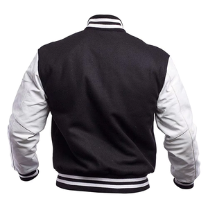 OEM Embroidery Chenille Patches Custom Logo Winter Varsity Jacket Stand Collar Front Logo Breathable Windproof <b>Men</b> - Product Image 5