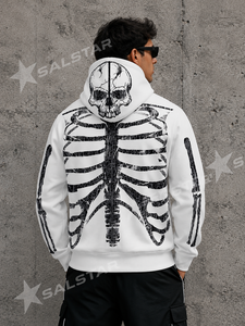 Wholesale <b>Skeleton</b> Print Sublimation <b>Hoodie</b> Custom Graphic Hooded Sweatshirt Manufacturer - Product Image 2