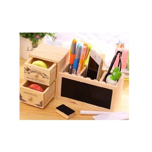 Support à stylos en bois rustique fait main, organisateur de bureau naturel pour la maison, le bureau, l'école et l'espace de travail créatif - Product Image 6
