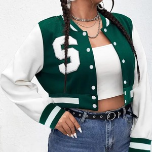 Veste universitaire sur mesure pour femme avec manches en cuir véritable, manteau en laine style Letterman, coupe ajustée, vêtement d'extérieur streetwear - Product Image 6