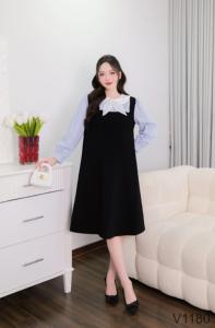 Robe V1180 douce, confortable, respirante et absorbante pour femmes enceintes, vêtement de maternité en tissu imperméable à bonne absorption - Product Image 2