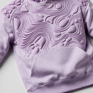 <b>Men's</b> <b>Purple</b> 3D Puff Print <b>Hoodie</b> Pullover Sweatshirt with Kangaroo Pocket - Product Image 5