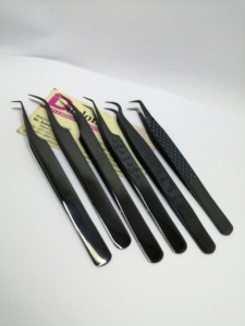 Pinces à cils pour extensions de cils, marque privée, qualité supérieure, pointe en fibre, pour volume russe, ensemble de pinces à cils - Product Image 6