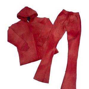 Conjunto Deportivo Y2K de Última Moda, Estilo Jogger, Efecto Deslavado, Corte Acampanado, Unisex, Tallas Grandes, Diseño Personalizado, Estampado, 100% Orgánico - Product Image 6