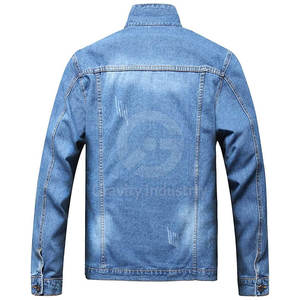 บริการ OEM เสื้อแจ็คเก็ตยีนส์ผู้ชายสำหรับฤดูหนาว คุณภาพสูง ออกแบบตามสั่ง ผลิตจากผ้าฝ้าย 100% พร้อมโลโก้ด้านหน้า - Product Image 2