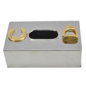 Nickel Polish Metal Tissue <b>Holder</b> Gold Horse <b>Shoe</b> And Stirrup Design Decorative Napkin Box Restaurant Supplies Napkin <b>Holder</b> - Product Image 5