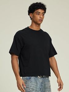 เสื้อยืดผู้ชายทรงสลิมฟิต ล้างสีแบบแอซิดวอช ผ้าโพลีเอสเตอร์ผสมคอตตอน คอกลม แขนสั้น ล้างแบบสโตนวอช มีหลายขนาดให้เลือก - Product Image 4