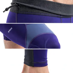 Amkoor Men's Custom Color Full Length <b>Compression</b> <b>Leggings</b> Solid Spandex Nylon Elastic Waist Sport Tights Fitness Wear - Product Image 6