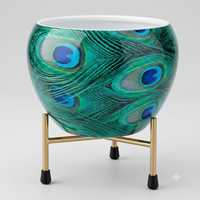Pot Bunga Besi Ramah Lingkungan Modern Motif Bunga Lapisan Powder Coating Pot Tanaman Indoor Dekorasi Rumah Moradabad Art Metal Ware 300g