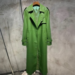 Vestes en cuir véritable haut de gamme décontractées pour femmes, manteaux longs en peau de mouton sur mesure, manteaux longs élégants en cuir de vache, vente en gros - Product Image 3