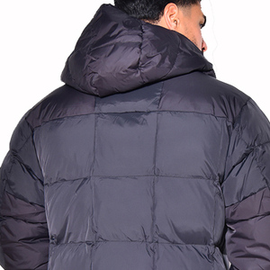 Long Quilted <b>Winter</b> Jacket With Detachable Hood Full Sleeves Zipper Closure Solid Color <b>Thick</b> Warm <b>Coat</b> - Product Image 4