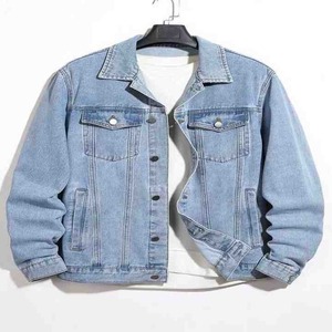 Veste en jean bleu vintage à manches longues slim décontractée pour homme 2024, respirante, idéale pour l'hiver - Product Image 2