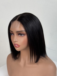 Perruque Bob en cheveux humains vietnamiens bruts, 100% cheveux humains, perruque courte et droite pour femmes - Product Image 1