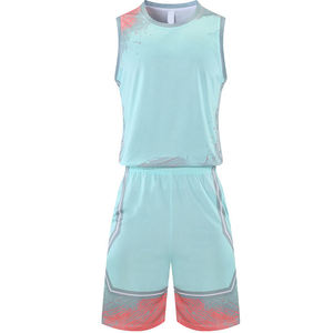 Custom Sublimated Basketball Jersey Set V-Neck Sleeveless Camouflage Print Moisture Wicking Men's <b>Athletic</b> Wear Team Uniform - Product Image 5