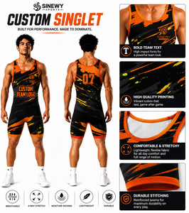 Trajes de Lucha Libre de Spandex/Poliéster de Secado Rápido, Elásticos, Ligeros, Ajustados, con Impresión Personalizada en la Parte Delantera, para Adultos, OEM Internacional - Product Image 1