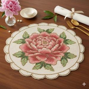 Decorative Luxury Embroidered Beaded <b>Placemat</b> <b>for</b> Sophisticated Dining <b>Table</b> Settings Wedding Decor and Hospitality Use - Product Image 2