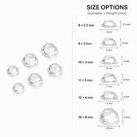 Pads de protection transparents en PVC demi-rond pour porte vitrée, amortisseurs de chocs, protection de surface 8x2.2mm