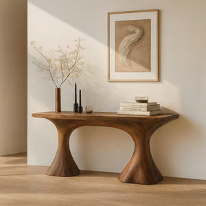 Mesa Consola Moderna Hecha a Mano de Madera Maciza para Hotel y Apartamento, Decoración para Sala de Estar, Entrada o Pasillo - Product Image 3