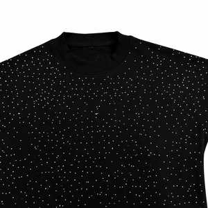 T-shirt décontracté surdimensionné pour homme, style streetwear, avec motif graphique inspiré du hip-hop et des strass. - Product Image 3