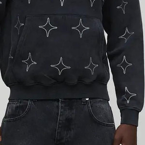 Vente en gros – Sweat à capuche pour homme taille XS, délavé à l'acide, respirant sur le devant, 100 % coton, avec fermeture éclair, couleur unie, pour l'hiver, en tissu polaire - Product Image 4