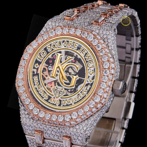 Reloj Mecánico de Lujo KG Square Jewels de Acero Inoxidable, Estilo Hip Hop, Completamente Cubierto de Diamantes, Esfera Analógica - Product Image 4