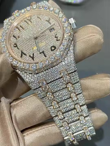 Platinum Luxe Ridge iced out Moissanite Quartz Watch for Men Diamond Style Luxury Wrist Watch Premium Luxury Bling Wrist Watch - Product Image 4