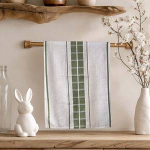 Serviettes de cuisine en toile de coton à rayures teintes en fil, design attrayant, prix de gros, best-seller, en provenance d'Inde - Product Image 1