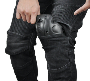 Jean en denim bleu pour homme avec protections amovibles pour les hanches et les genoux, pour la protection lors de la conduite à moto - Product Image 3