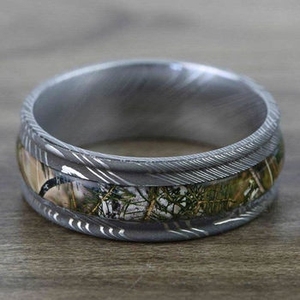 Custom Crafted <b>Mens</b> Damascus Steel Band Unique Textured Grain Look Heavy Duty Wedding <b>Ring</b> Direct Factory Supply - Product Image 1