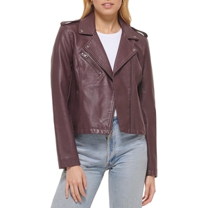 Wholesale 2026 New Fashion Women's Plus Size Raw Leather Biker Jacket Long <b>Coat</b> <b>Zipper</b> Turn-Down Collar Pocket Black Autumn - Product Image 3