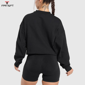 High Quality Solid Color Women's Streetwear Autumn Pullover Sweatshirt with Custom Logo Breathable Crewneck Design - Product Image 2